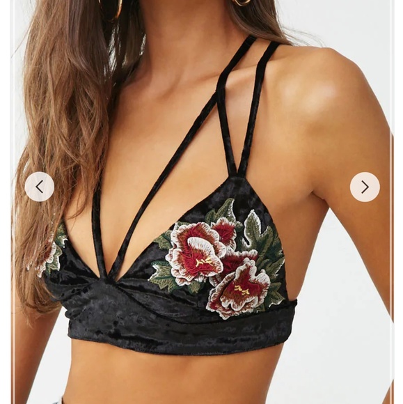 Forever 21 Tops - Forever21 velvet rose bralette